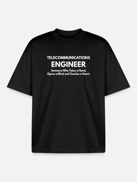 Telecommunications Engineer Definition Funny Noun - Boxy Heavyweight Unisex Organic T-Shirt by Stanley/Stella - black