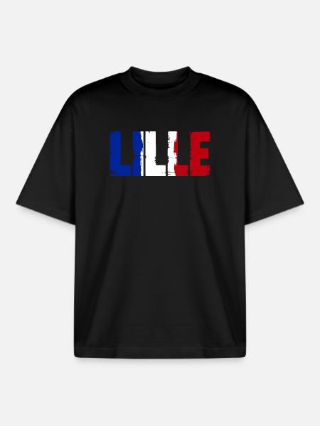 Lille Frankreich - Boxy Heavyweight Unisex Organic T-Shirt von Stanley/Stella - Schwarz