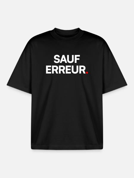 Sauf erreur - T-shirt unisexe boxy épais biologique Stanley/Stella - noir