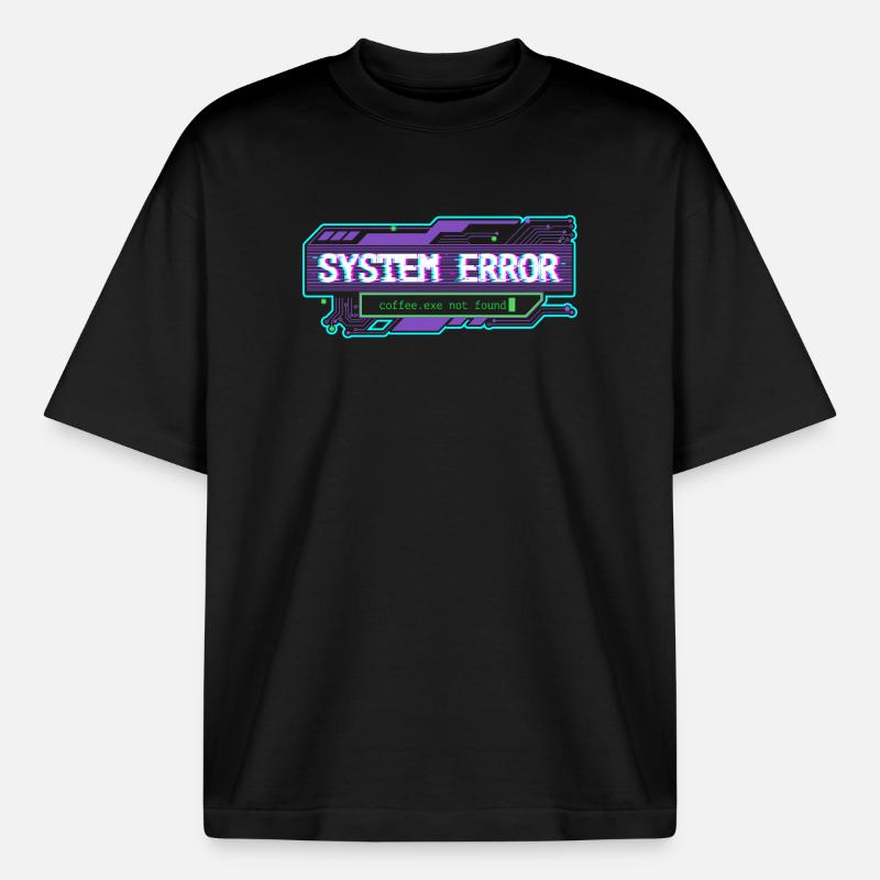 System Error – coffee.exe not found - Boxy Heavyweight Unisex Organic T-Shirt von Stanley/Stella - Schwarz