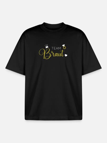 Team Braut - Boxy Heavyweight Unisex Organic T-Shirt von Stanley/Stella - Schwarz