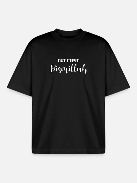 But First Bismillah - Islamic - Boxy Heavyweight Unisex Organic T-Shirt by Stanley/Stella - black