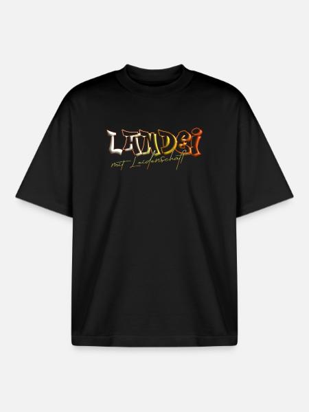 Witziger Spruch Landei mit Leidenschaft - Boxy Heavyweight Unisex Organic T-Shirt von Stanley/Stella - Schwarz