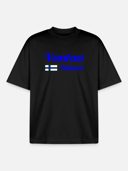 Vantaa Finlande Imprimer - T-shirt unisexe boxy épais biologique Stanley/Stella - noir
