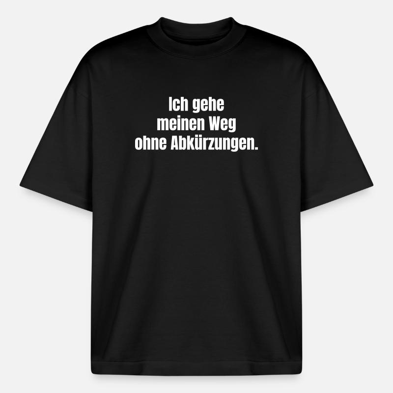 My path without shortcuts - Boxy Heavyweight Unisex Organic T-Shirt by Stanley/Stella - black