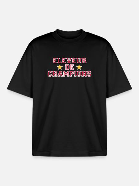 Eleveur de Champions - T-shirt unisexe boxy épais biologique Stanley/Stella - noir
