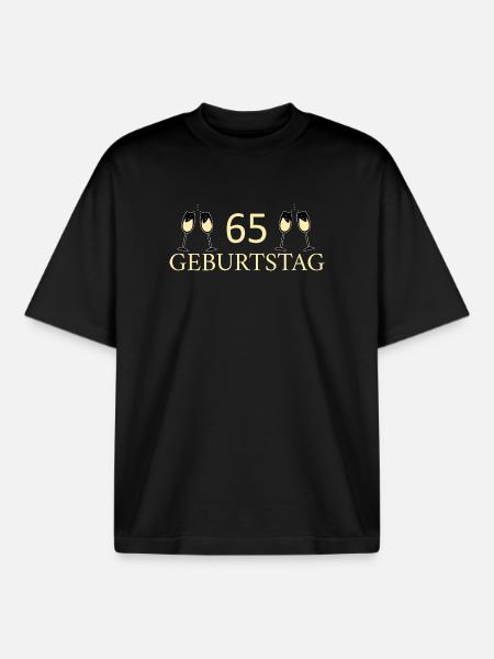 65th birthday 65 years - Boxy Heavyweight Unisex Organic T-Shirt by Stanley/Stella - black