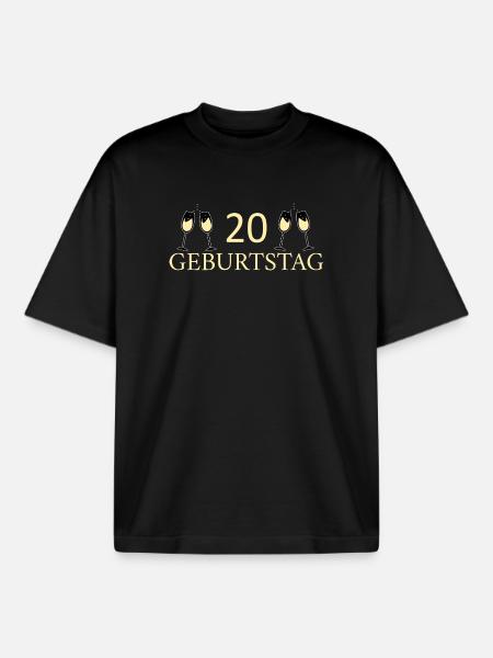 20e anniversaire 20 ans - T-shirt unisexe boxy épais biologique Stanley/Stella - noir