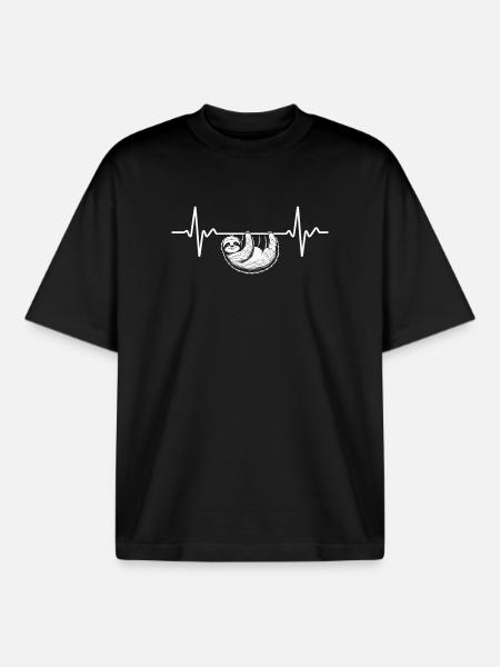 Faultier - Boxy Heavyweight Unisex Organic T-Shirt von Stanley/Stella - Schwarz