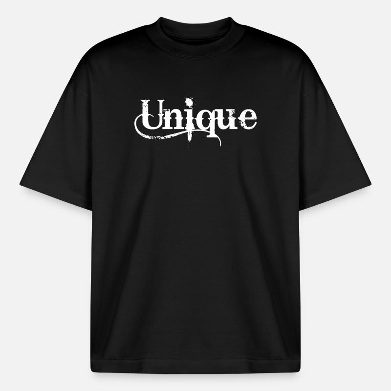 Unique Einzigartig Unikat Selbstwert Einzig Artig - Boxy Heavyweight Unisex Organic T-Shirt von Stanley/Stella - Schwarz
