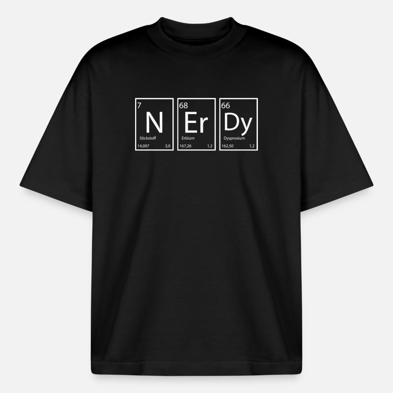 Nerdy Nerd Sprüche Elemente - Boxy Heavyweight Unisex Organic T-Shirt von Stanley/Stella - Schwarz