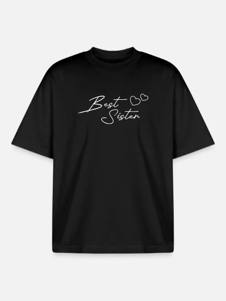 Best Sister white - Boxy Heavyweight Unisex Organic T-Shirt by Stanley/Stella - black