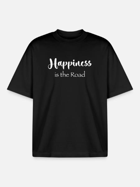 Happiness is the road - Boxy Heavyweight Unisex Organic T-Shirt by Stanley/Stella - black