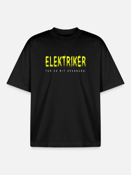 Elektriker Handwerker Design - Boxy Heavyweight Unisex Organic T-Shirt von Stanley/Stella - Schwarz