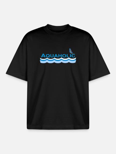 AQUAHOLIC - Boxy Heavyweight Unisex Organic T-Shirt von Stanley/Stella - Schwarz