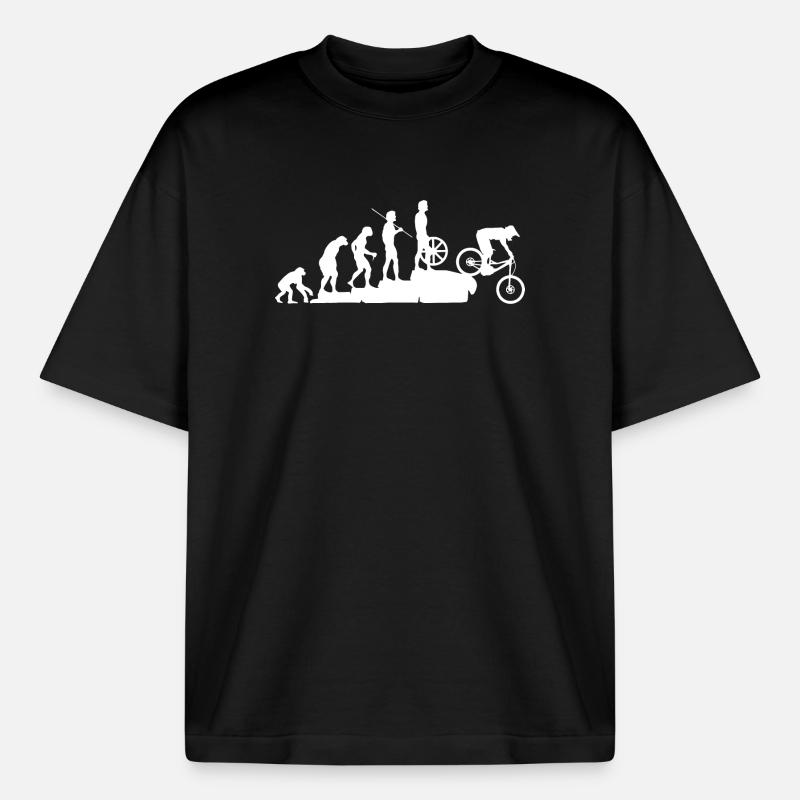 MTB Evolution Downhill edit - Boxy Heavyweight Unisex Organic T-Shirt von Stanley/Stella - Schwarz