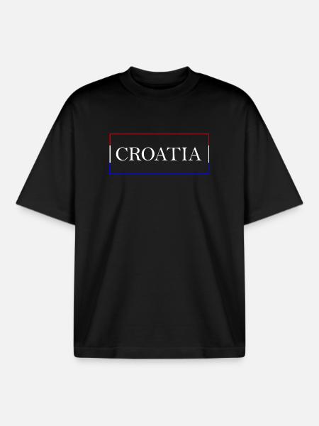 Croatia Design Kroatien - Boxy Heavyweight Unisex Organic T-Shirt by Stanley/Stella - black