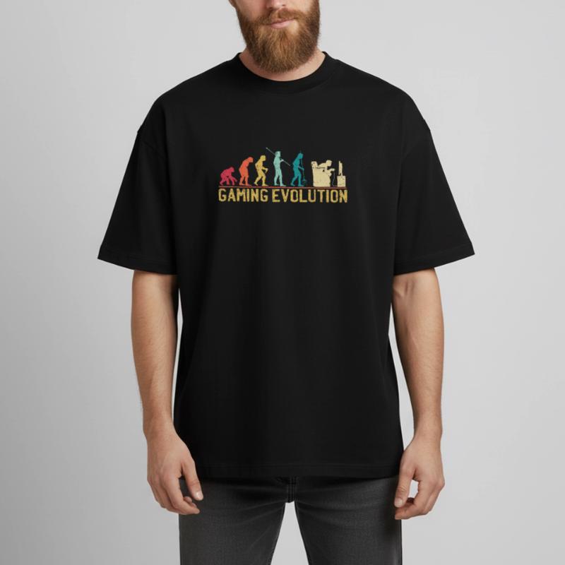 Gaming Evolution Artwork Boxy Heavyweight Unisex Organic T-Shirt by Stanley/Stella
