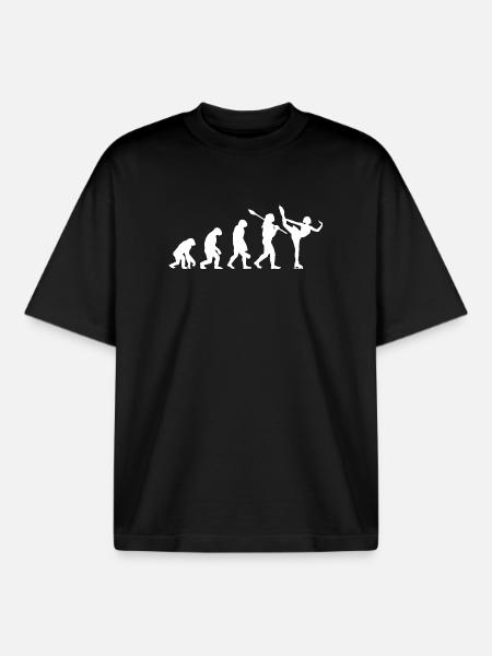 Entwicklung des Mannes, Eiskunstlauf-Mädchen, Eislauf-Mädchen - Boxy Heavyweight Unisex Organic T-Shirt von Stanley/Stella - Schwarz
