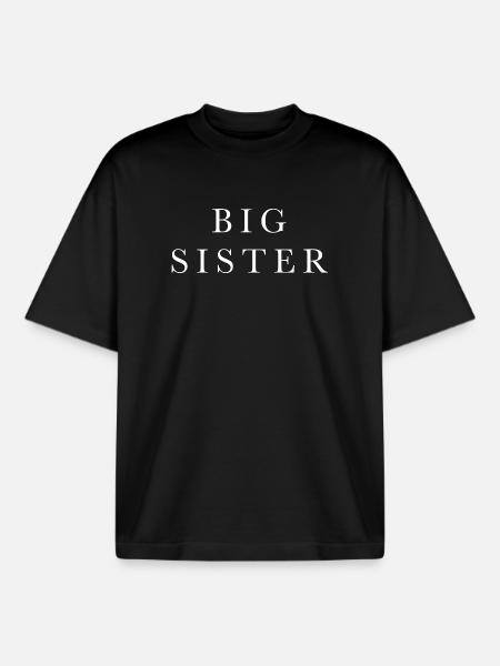 Big Sister Big Sister White - Boxy Heavyweight Unisex Organic T-Shirt by Stanley/Stella - black