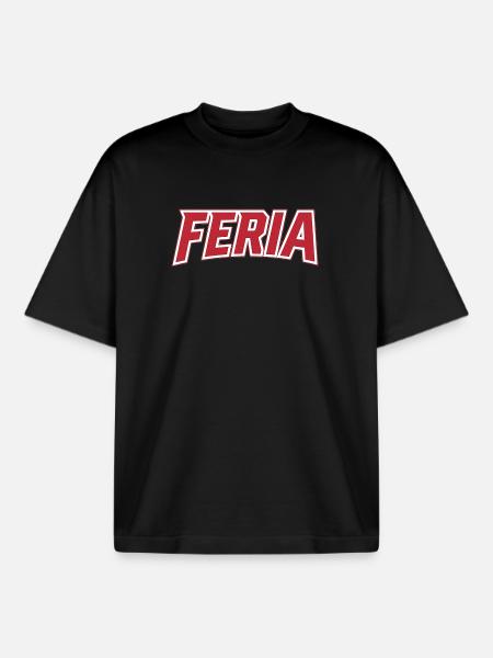 Red Retro Feria - Boxy Heavyweight Unisex Organic T-Shirt by Stanley/Stella - black