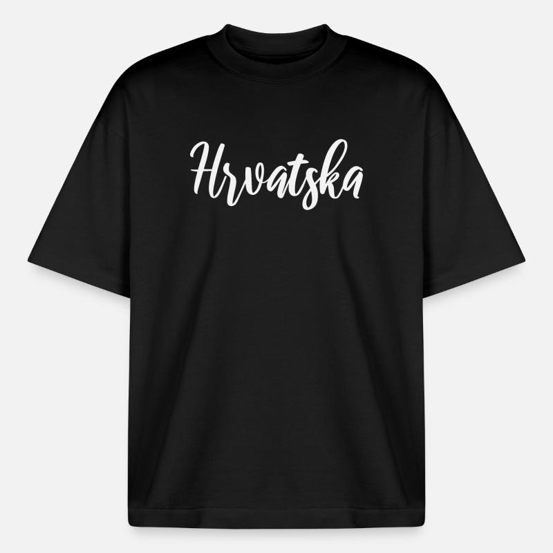 Hrvatska Script Identity - T-shirt unisexe épais coupe boxy Stanley/Stella - noir