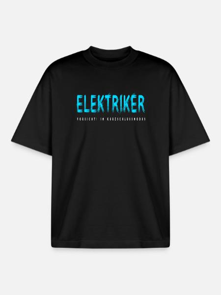 Elektriker Handwerker Design - Boxy Heavyweight Unisex Organic T-Shirt von Stanley/Stella - Schwarz