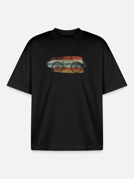 Retro Sunglasses Sunset Stripes - Boxy Heavyweight Unisex Organic T-Shirt by Stanley/Stella - black