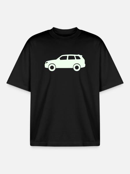 Silhouette de voiture pastel - T-shirt unisexe boxy épais biologique Stanley/Stella - noir