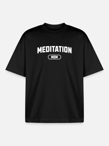 Maman de méditation - T-shirt unisexe boxy épais biologique Stanley/Stella - noir