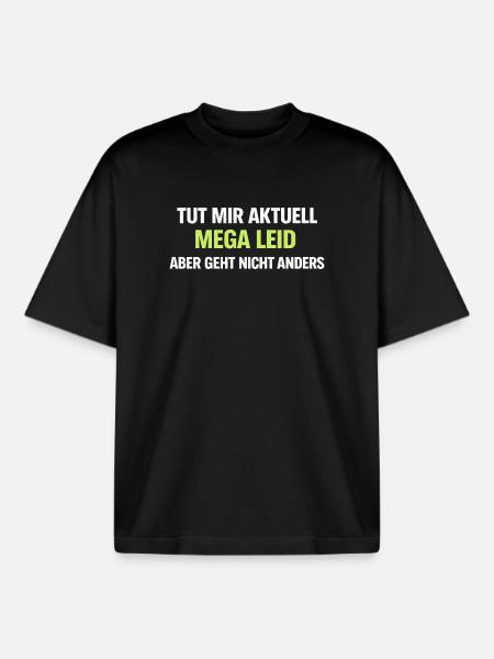 Mega Leid Typografie Schriftzug - Boxy Heavyweight Unisex Organic T-Shirt von Stanley/Stella - Schwarz