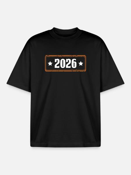 2026 Jahr - Boxy Heavyweight Unisex Organic T-Shirt von Stanley/Stella - Schwarz