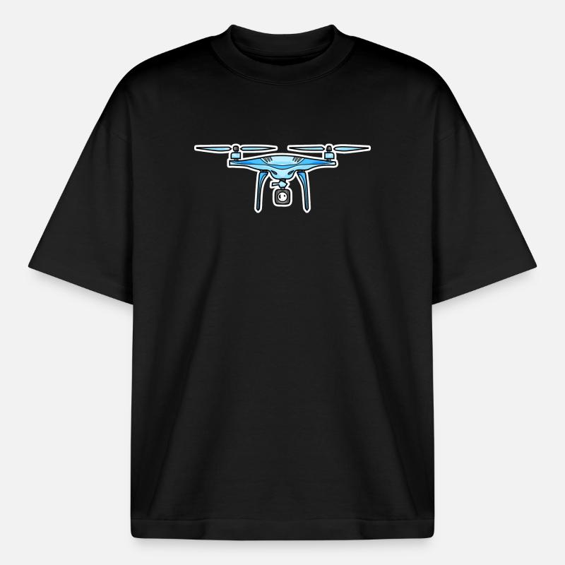 Drone Drone Drones - Boxy Heavyweight Unisex Organic T-Shirt by Stanley/Stella - black