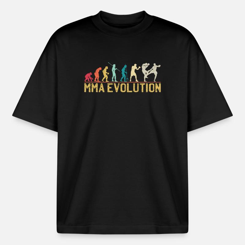MMA Evolution Silhouette Design - T-shirt unisexe épais coupe boxy Stanley/Stella - noir