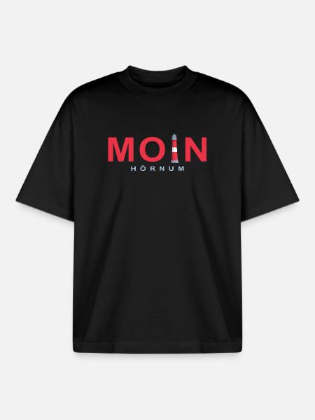 Moin Hörnum, Sylt, Deutsche Nordsee - Boxy Heavyweight Unisex Organic T-Shirt von Stanley/Stella - Schwarz