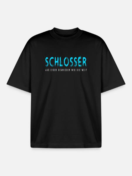 Schlosser Handwerker Design - Boxy Heavyweight Unisex Organic T-Shirt von Stanley/Stella - Schwarz