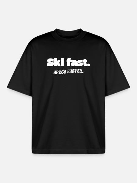Ski - Après-Ski - T-shirt unisexe boxy épais biologique Stanley/Stella - noir