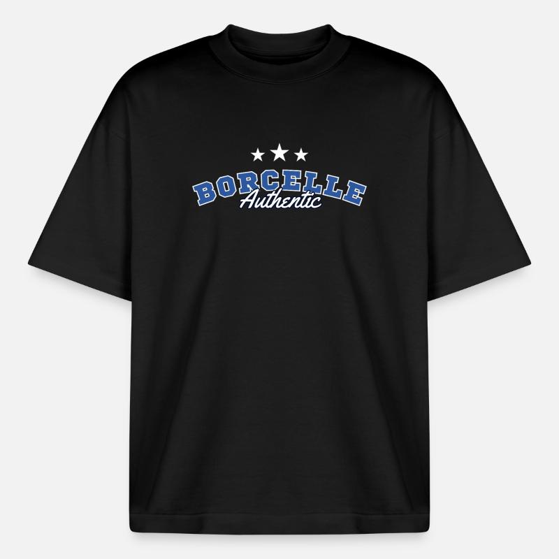 Borcelle Authentic College Script - Boxy Heavyweight Unisex Organic T-Shirt von Stanley/Stella - Schwarz
