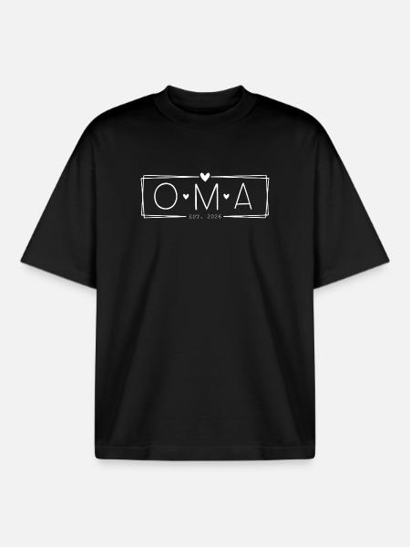Oma Großmutter 2026 - Boxy Heavyweight Unisex Organic T-Shirt von Stanley/Stella - Schwarz