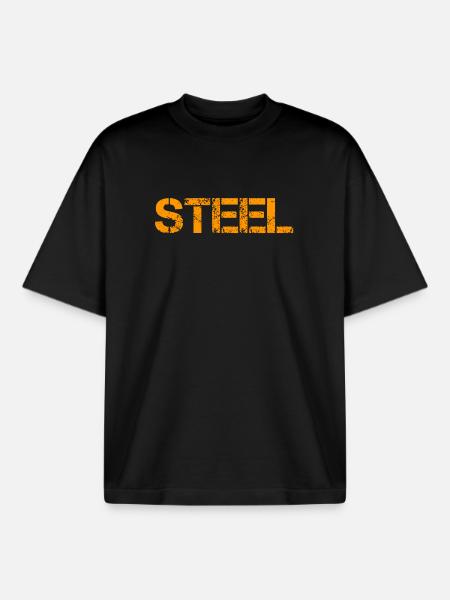 acier - T-shirt unisexe boxy épais biologique Stanley/Stella - noir