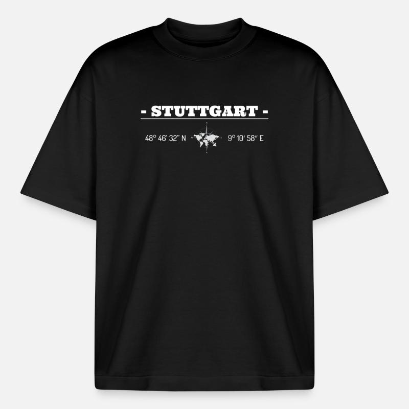 Coordinates Stuttgart - Boxy Heavyweight Unisex Organic T-Shirt by Stanley/Stella - black