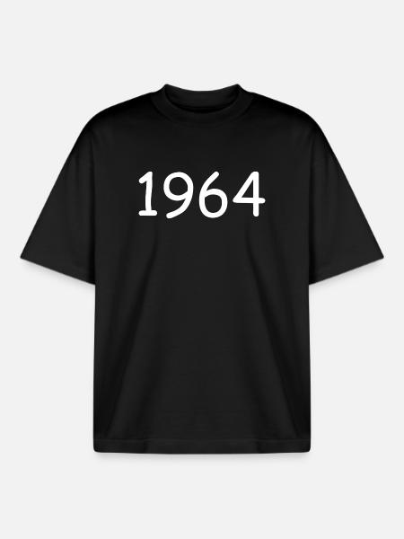 Personalize 1964 60th Birthday Template - Boxy Heavyweight Unisex Organic T-Shirt by Stanley/Stella - black