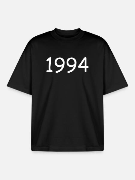1994 30th Birthday Template White - Boxy Heavyweight Unisex Organic T-Shirt by Stanley/Stella - black