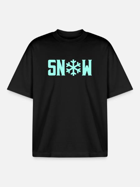 SNOW Snow Crystal - Boxy Heavyweight Unisex Organic T-Shirt by Stanley/Stella - black
