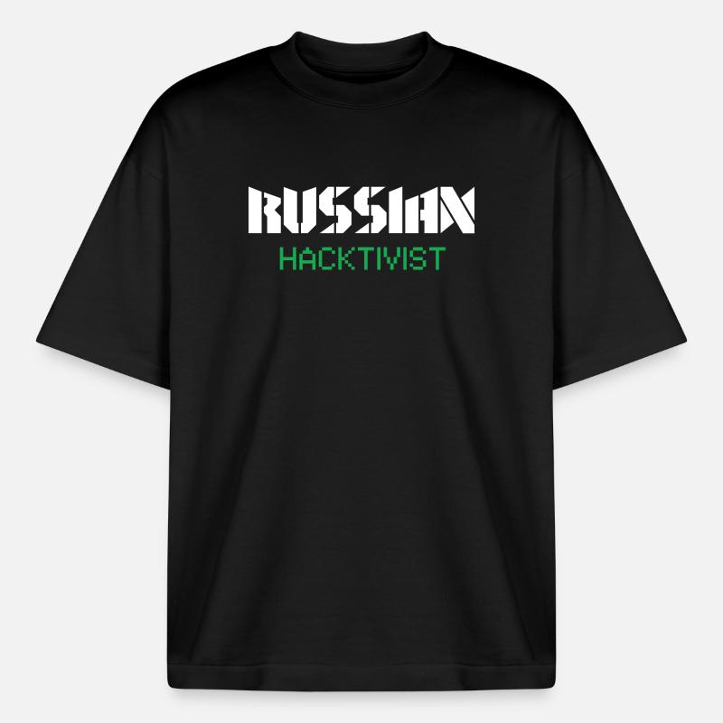Russian Hacktivist Cyber Security Design - Boxy Heavyweight Unisex Organic T-Shirt von Stanley/Stella - Schwarz