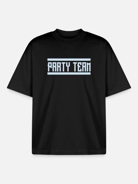 party_team - Boxy Heavyweight Unisex Organic T-Shirt by Stanley/Stella - black