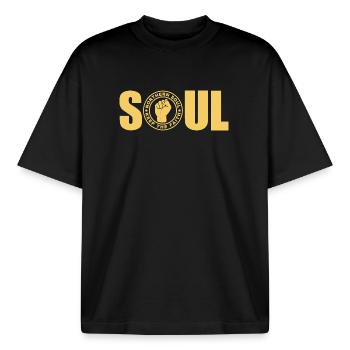 Northern Soul - Gardez la foi - T-shirt unisexe boxy épais biologique Stanley/Stella - noir - Devant - AI Model Male 185 light (185cm) & AI Model Female 172 dark (172cm)