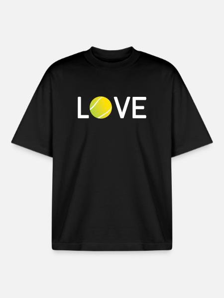 Tennis Lover - Boxy Heavyweight Unisex Organic T-Shirt by Stanley/Stella - black