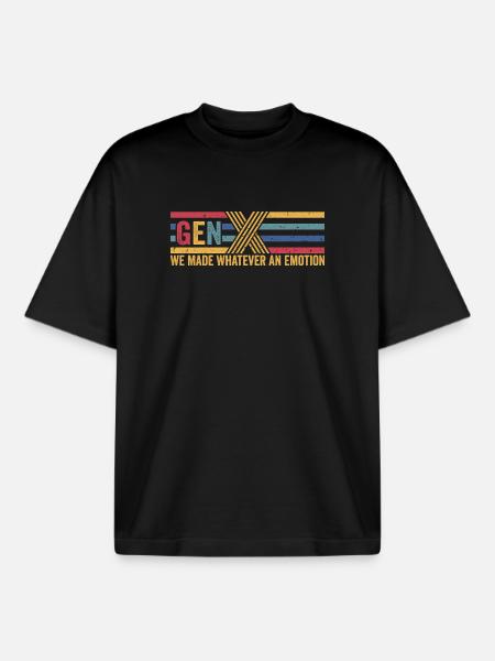 Lustige GEN X Geschenke - Boxy Heavyweight Unisex Organic T-Shirt von Stanley/Stella - Schwarz