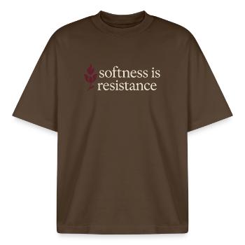 Elegant Feminine Lifestyle, Gentle - Boxy Heavyweight Unisex Organic T-Shirt by Stanley/Stella - mocha - Front - AI Model Male 185 light (185cm) & AI Model Female 172 dark (172cm)